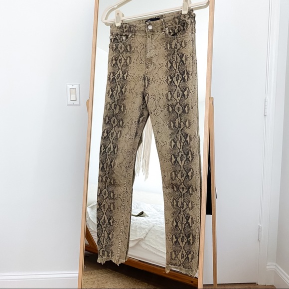 ZARA Snake Print Jeans, Size EU36/S
